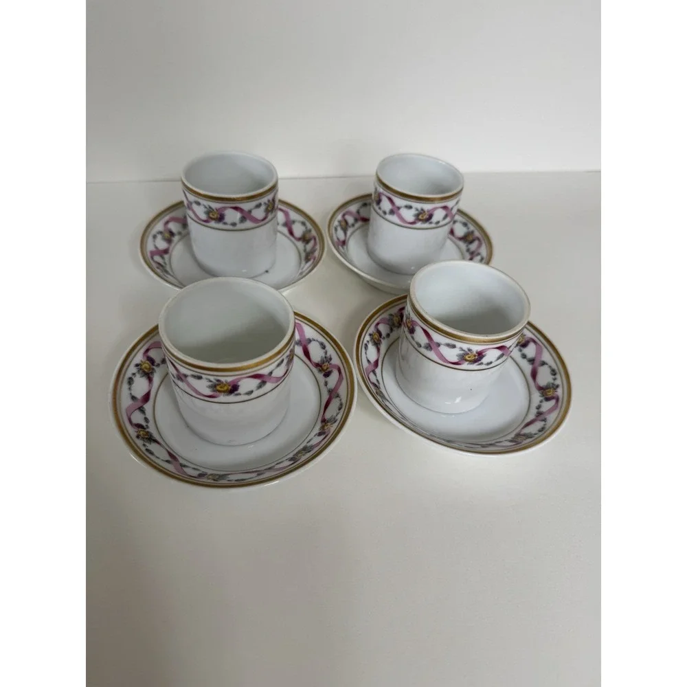 Richard Ginori - Impero Manifattura Di Doccia Italy Cup and Saucer Coffee 4x Set